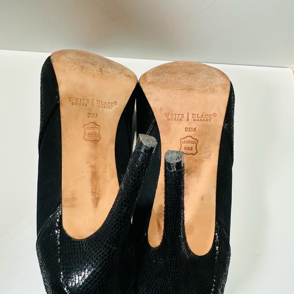 White House Black Market Booties Womens Size 9.5 Leather Sole Shiny Booties - Picture 7 of 7